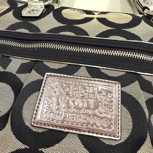 COACH•vintage #15331 poppy art glam Y2K jacquard tote bag EUC - Picture 3 of 12